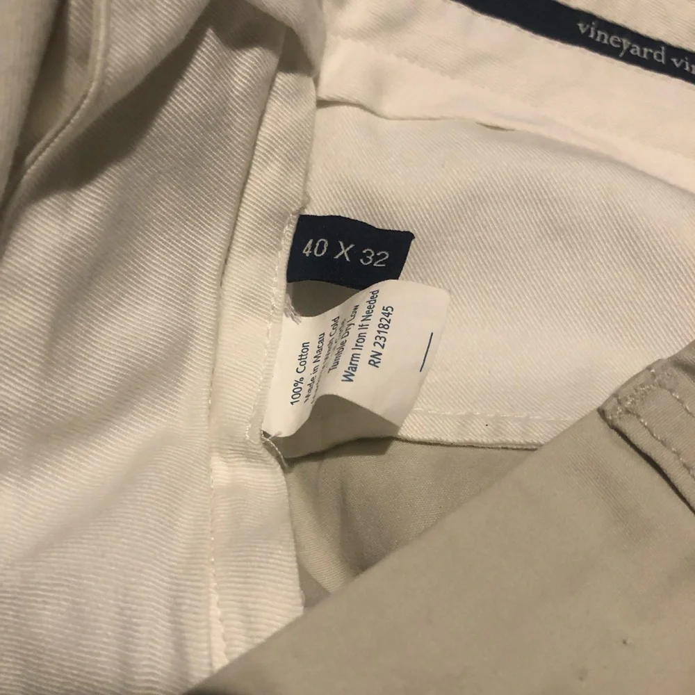 Vineyard Vines Mens Beige Chino Khaki Casual Pants Sz 40 X 32 Wide Leg K13